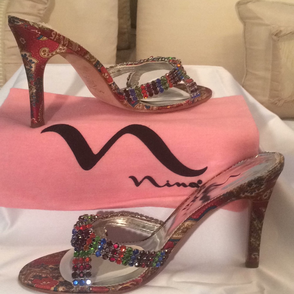 Nina “Sexy” Multi-colored Ruby Paisley Sandals